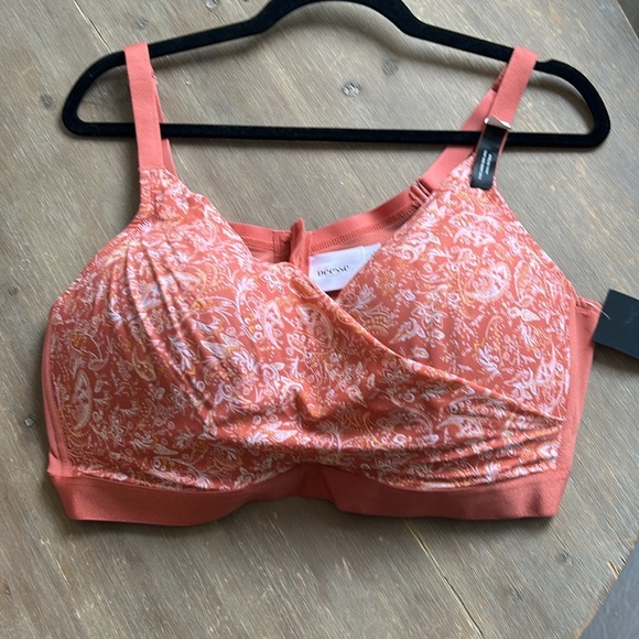 Addition Elle Deesee Lingerie Wireless T-Shirt Bra Size 44D Pink Coral - Picture 10 of 13